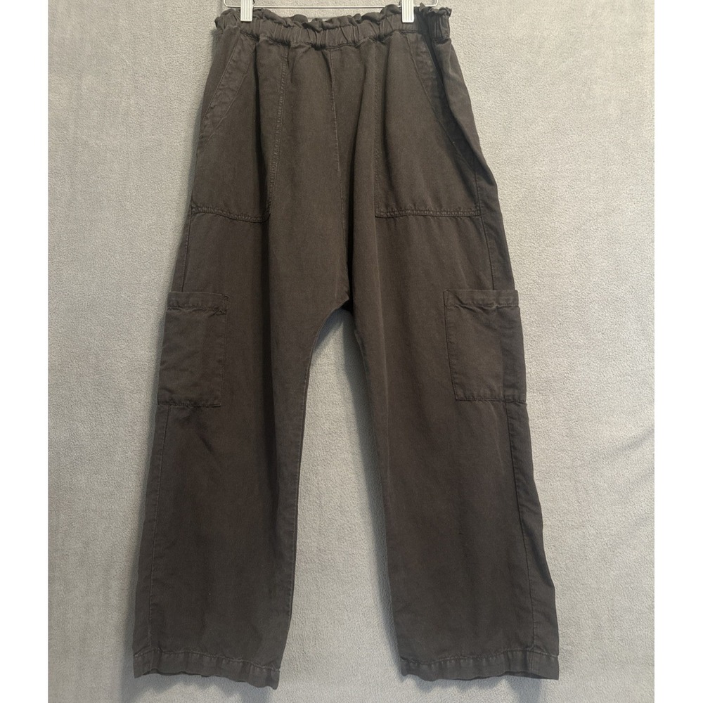 NSF Shailey Paperbag Pants Black Womens Size M Dark Gray Pull on Drop Crotch - Picture 4 of 10